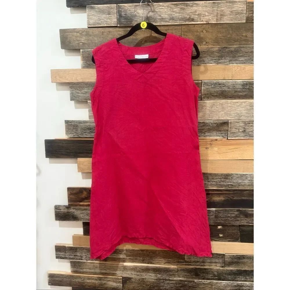Bryn Walker lagenlook oversized linen tunic mini dress size Small